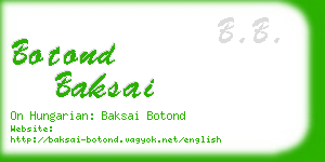 botond baksai business card